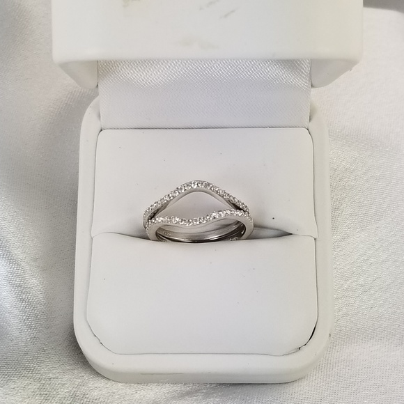 Real 925 Princess Engagement Wedding Ring Set - Picture 4 of 4